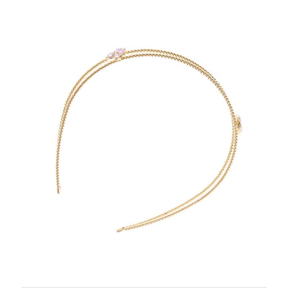 8 Other Reasons Wicked Blossom Headband 18K Gold Plated Pink Flower Glinda NWT